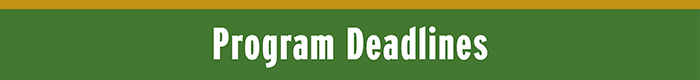 Program Deadlines